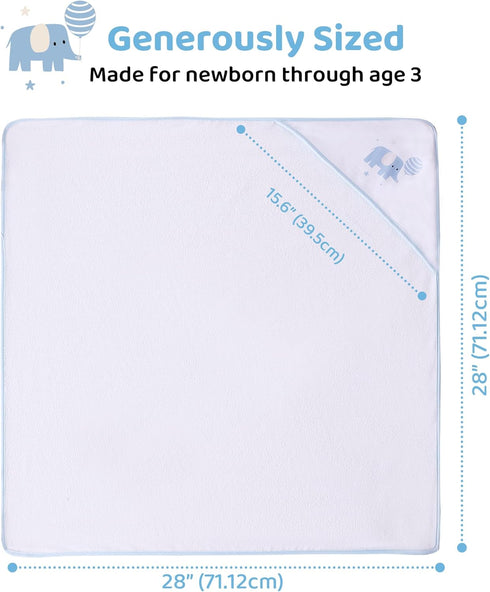 3 3 Mooreeke Baby Towel with Hood for Boys Blue Elephant Bath Towel for Babies Ultra Soft Absorbent PCS Baby Towels