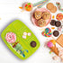 Toddler Plates With Dividers - Set of 4 Kids Dinner Plates, Brightly Colored Divided Tray, BPA Free, Fun Zoo Design