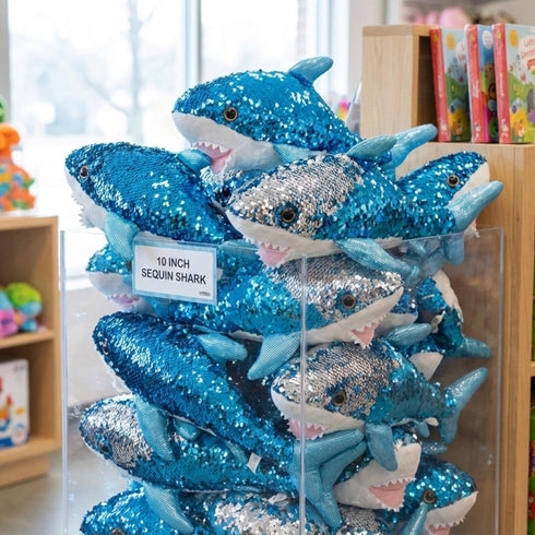10" Adventure Planet Reversible Mermaid Sequins Great White Shark Plush