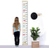 Kids Growth Chart Fabric Canvas Height Measurement Ruler - Wood Frame from Baby to Adult, Colorful Cloud, 7.9 x 79in