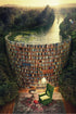 1000 Pieces Wooden Puzzle for Adults, Bookshelf Canal, 29.5 x 19.7 in