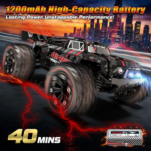 WIAORCHI 1:16 40KPH, 4WD 2.4Ghz 2 Scale All Terrain Fast RC Cars for Adults Electric Off-Road Remote Control Monster