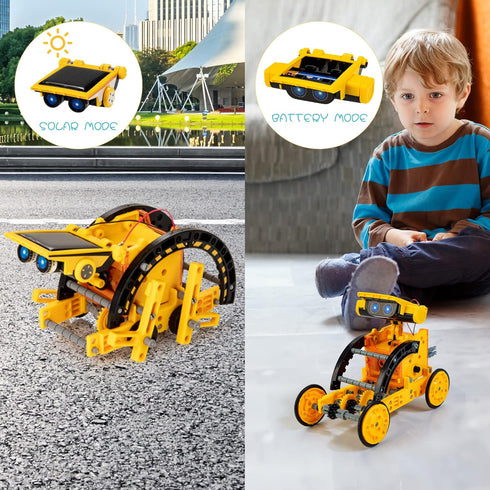 14-in-1 Solar Robot Kit - STEM Projects for Kids Age 8-12, Educational DIY Solar Power Building Toy