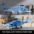 Set (1711 Military Helicopter Building Large Army Plane Model, Rotating Rotor Blades, Compatible with Lego for Boys