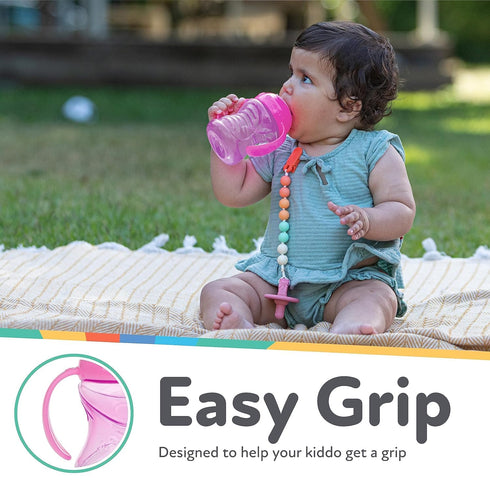 (3-Pack) 10 oz 4+ Nuby Clik-It Grip N' Sip Soft Spout No-Spill Training Sippy Cup with Handles - - Months