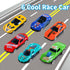 DOWELLIN 6 1 6Pcs 3 4 5 6 7 8-Blue in Transport Truck Toys for Kids, Police Trucks Carrier Cars with Metal Race Car