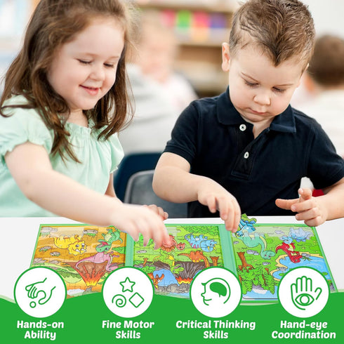 Magnetic Puzzles for Toddlers 3-5 - 36 Pieces Travel Games, Airplane Car Road Trip Activities for Kids