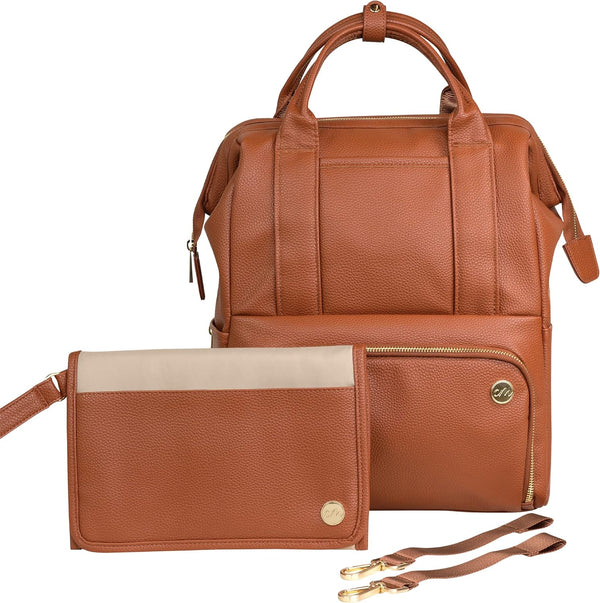 CleverMade Diaper Bag Backpack with Handles - Includes Changing Pad & Stroller