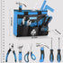 10-Piece Set Woodworking,6+ REXBETI Kids Tool with Real Hand Tools, Blue Durable Storage Bag, Children Learning Tool