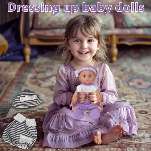 Baby Doll Clothes, 5 Set Knitted Outfit Accessories for 10-12 inch Baby Dolls, 12 inch Doll Clothes for Baby Alive Dolls