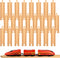 Mototo 24 PCS Wooden Train Track Straight Pieces 6 Inch Wooden Train