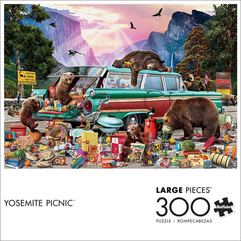 Buffalo Games - Garry Walton - Yosemite Picnic - 300 Piece Jigsaw Puzzle for Adults 14 and up Challenging Puzzle Perfect for Game Nights - Finished Puzzle Size is 21.25 x 15.00