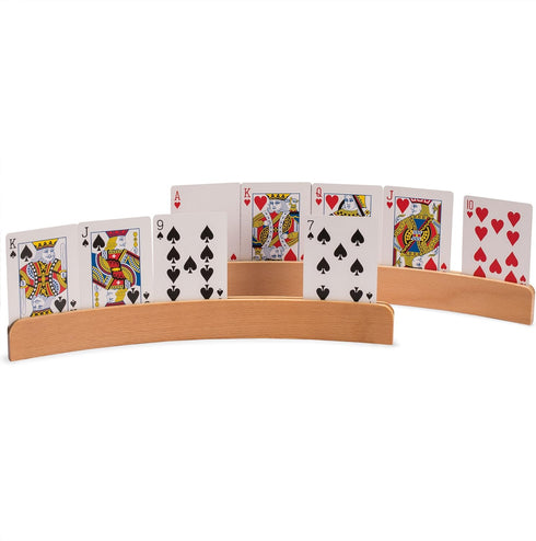 Yellow Mountain Imports Panorama Wooden Playing Card Holders/Racks - Set of 4 Card Organizers