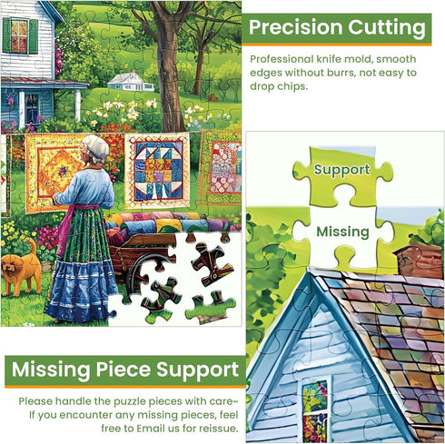 300 8-10 10-12,Vintage Country 20.5x15in Piece Puzzles for Adults,Farm Grandma Jigsaw Puzzle for Adults Children