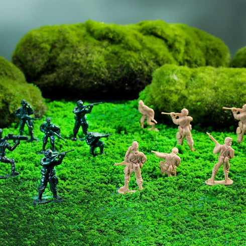 200PCS Army Men Toy Soldiers, Plastic Action Figures, 10 Poses Yellow and Green Soldiers Playset