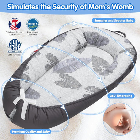 BUTOA Tummy Baby Lounger - Breathable & Soft Baby Nest, Portable and Lightweight Time Lounger for Home and Travel