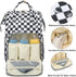 Dezcrab Backpack Backpacks Marble Checkered Baby Diaper Bag for Women, Large Capacity Waterproof Maternity Travel Nappy