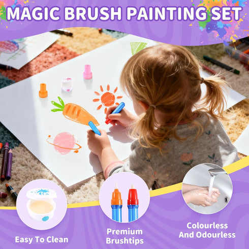 Set 3,4,5,6,7,8,9 MINDNOOK Magic Brush Painting for Kids, Mess Free Art Station with Color-Changing Brush for Creative