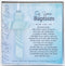 On Your Baptism Beautiful Handmade Aqua Glass Cross - Treasured Gift for Baby Girl or Boy