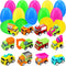 Giaueoa 12 Pcs Prefilled Easter Eggs with Pull-Back Engineering Vehicles Plastic Easter Eggs