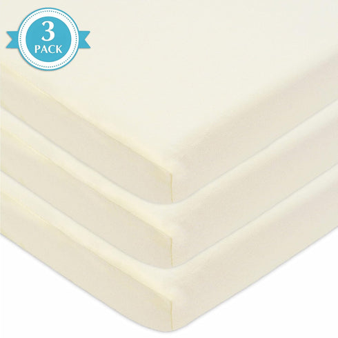 3 Pack 100% 38" 24", Pack American Baby Company Natural Cotton Fitted Mini Crib Sheets, x Soft Breathable Portable