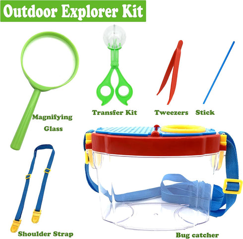Bug Catcher Kit, Outdoor Nature Explorer Kit with Tweezers, Magnifying Glass, Science Educational Bug Observation