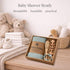 BoxLux Newborn Baby Gift Box with Bamboo Muslin Swaddle Blanket, Wood Rattle Toy and Wool Brush, Welcome Box for Baby