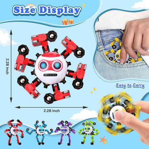 5 8-12 PCS Transformable Fidget Spinners Toys for Kids and Adults Stress Relief Autism Sensory Toy for Boys Teens