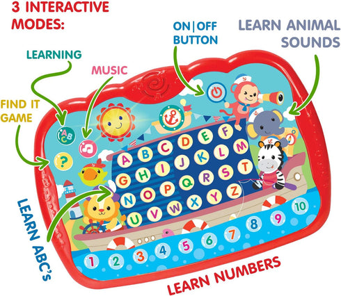 Learning Tablet for Toddlers 1-3 - Educational ABC Toy for Alphabet, Number, Music & Words, Suitable for 1-3 Years