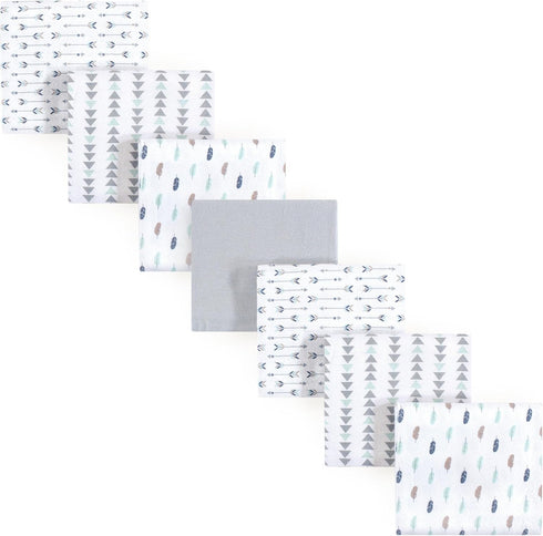 Luvable Friends Unisex Baby Cotton Flannel Receiving Blankets, Boy Feathers 7-Pack, One Size by Luvable Friends