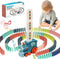 Domino Train Toy Set for Kids, Automatic Dominoes Blocks Building and Stacking