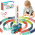 Domino Train Toy Set for Kids, Automatic Dominoes Blocks Building and Stacking