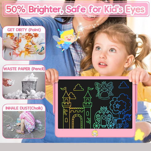 LCD Writing Tablet for Kids 12 Inch, Erasable Doodle Board for Girls Boys, Travel Essentials for Ages 3-8