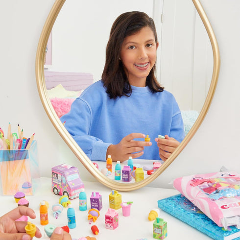 Make It Real 3C4G: Snacks 'N Sweets Puzzle Eraser Set, 25 Food-Shaped Puzzle Erasers for Kids Ages 8+, Pull Apart & Put