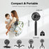 COMLIFE 10Hrs 3 360 Baby Stroller Fan With Light, Rechargeable Battery Operated, Max Cooling, Speeds, Rotate USB Desk