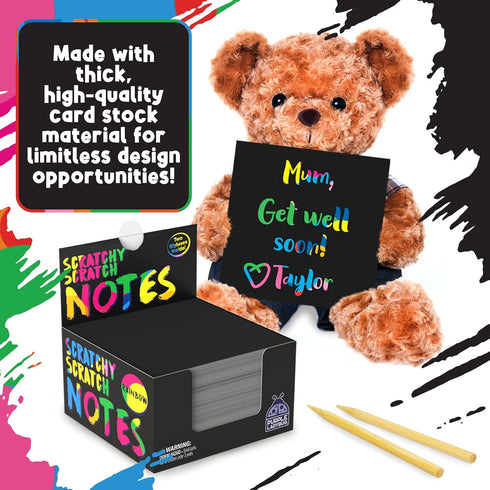 150 Rainbow Scratch Art Mini Notes for Kids, Arts and Crafts Supplies, Activities for Road Trip & Summer Fun
