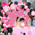 Pink Mouse Birthday Decorations, Pink Mouse Balloon Arch Kit with Backdrop & Tablecloth, 5-12 Inch Balloons for Baby