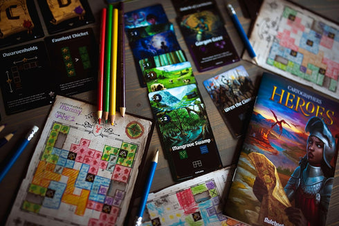 30-45 1-99 10+ Cartographers Heroes Board Game | Standalone Expansion & Core Game | Award-Winning Game of Map Drawing |