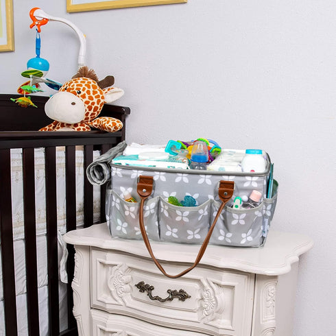 Moteph Extra Large Diaper Caddy, Craft, Toy Organizer with Zip-Top Cover with Waterproof Wet/Dry Bag - Perfect for Baby