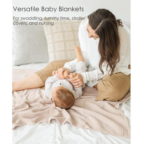 MairMore Muslin Baby Blanket for Boys and Girls, Cotton Receiving Swaddle Crib Blanket for Neutral Newborn - Soft