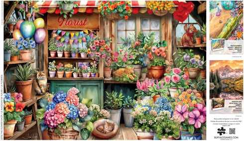 2000 38.5 26.5 Buffalo Games Jigsaw Puzzles for Adults Pieces - Tom Wood - The Flower Shop - Hard Adult Puzzle