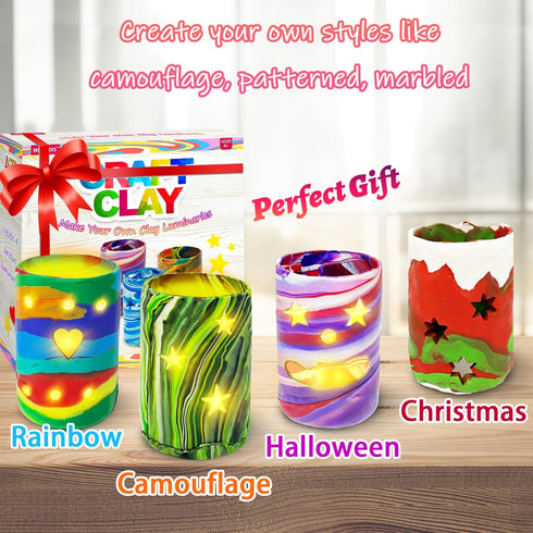 6 7 8 9 10 11 12 8-12 MHMYDIS Make Your Own Clay Luminaries - Arts and Crafts kit for Boys Girls and Teens Age Year Old