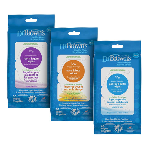 Dr. Brown's Healthy Wipes Variety Pack, Tooth and Gum, Nose and Face,