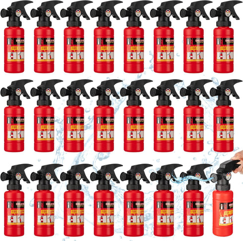 24 Pcs 7 Inch Fire Extinguisher Squirter Toys, Realistic Firefighter Water Squirt Toys for Boys Girls Pool Party Favors