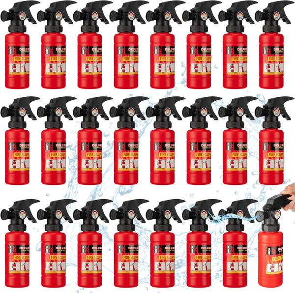 24 Pcs 7 Inch Fire Extinguisher Squirter Toys, Realistic Firefighter Water Squirt Toys for Boys Girls Pool Party Favors