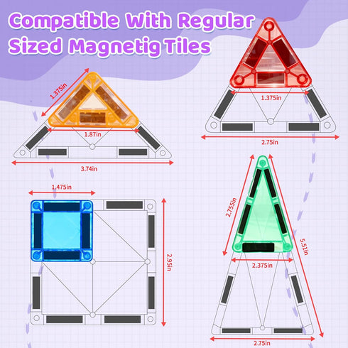 3 4 5 6 7 8+ Mruikeny Mini Magnetic Tiles Travel Toddler Toys, Portable Travel Magnetic Tiles Kids Toys for Years Old