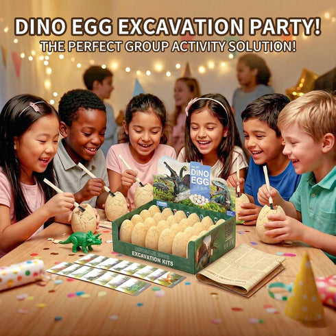 24 3 4 5 6 7 8 9 10 Dinosaur Eggs Dig Kit Toys for Kids, Dinosaur Eggs Excavation Kit with Magnifier, Easter Basket