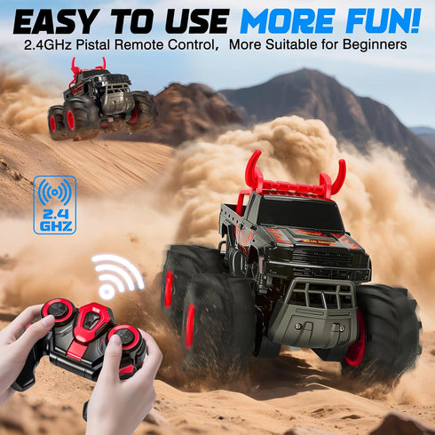 1:16 2.4GHz 8,9,10,11,12 4WD Waterproof Monster Truck Toys RC Cars, Remote Control Truck for Kids Boy Ages Years Old