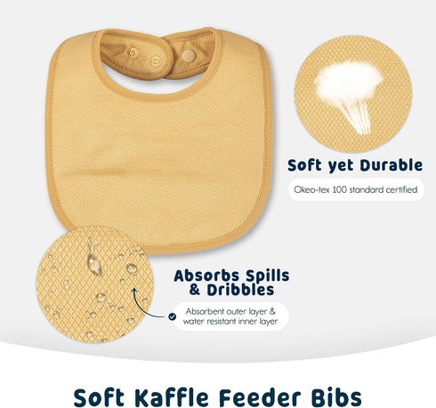 Tiny Twinkle Baby Feeding Bibs 8 Pack - Waterproof and Absorbent Infant Drool and Feeding Bibs