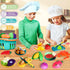 100 Set 1-3, 2 2 3 4 5 Pcs Play Food for Kids Kitchen, Pretend Food Toy for Toddlers Age Plastics Cutting Fake Food/